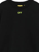Felpa per bambino Off-White Kids nera con stampa logo 44BBA001S26F003 001 OFF WHITE KIDS 