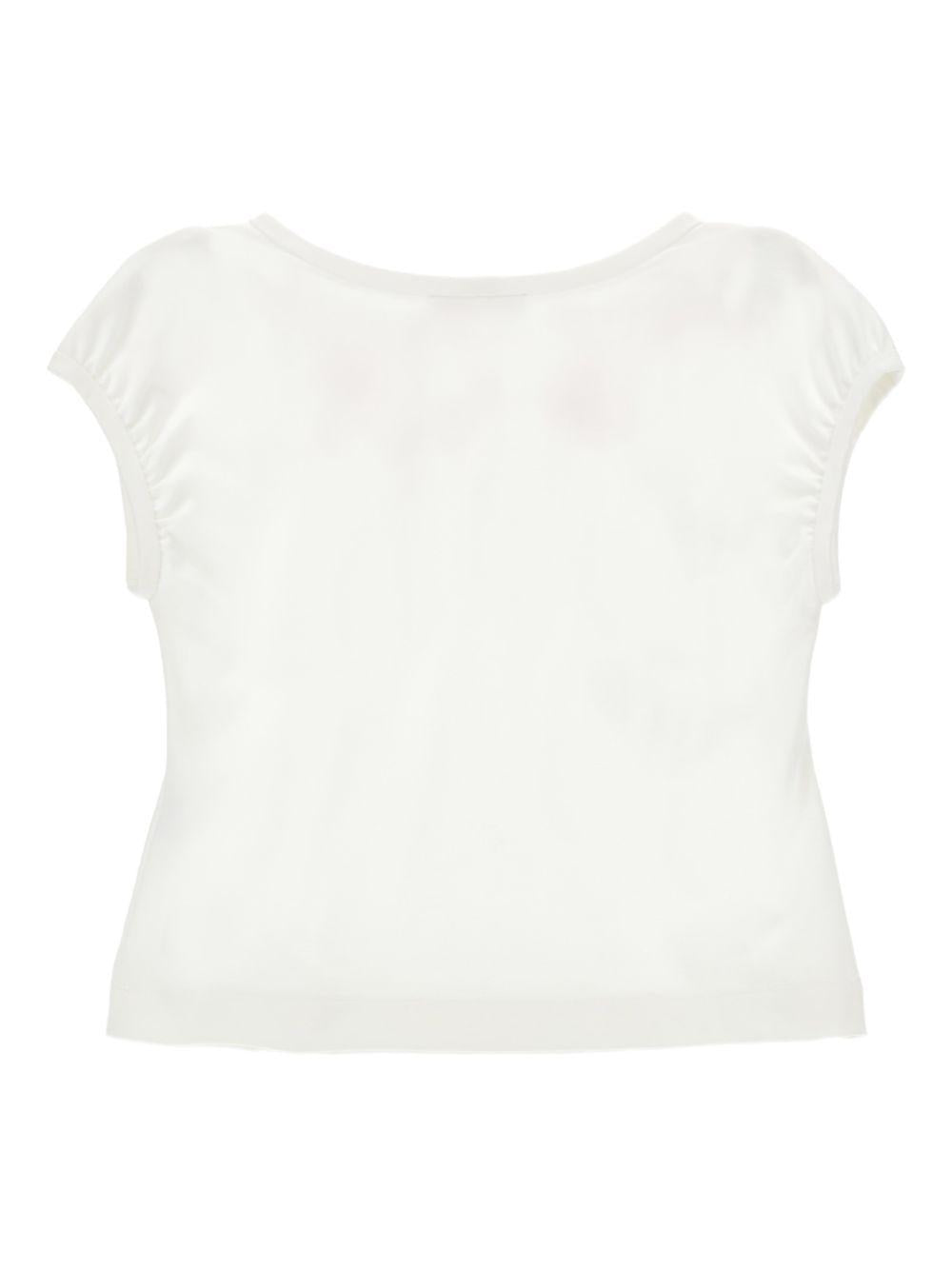 T-shirt per bambina Monnalisa bianca con stampa a fiori 71G604 7231 0001 MONNALISA 