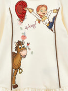 Abito per bambina Monnalisa Kids écru con ruches e stampa grafica Toy Story 19H901 8006 029F MONNALISA KIDS 