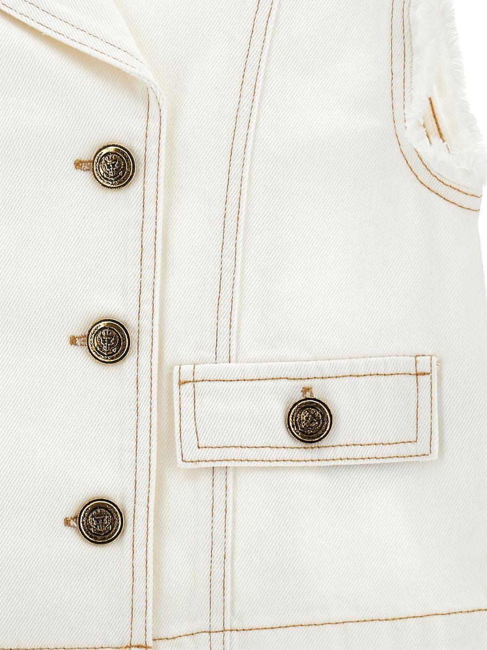 Gilet per bambina Philosophy di Lorenzo Serafini Kids bianco con chiusura doppiopetto I9G103 7091 0002 PHILOSOPHY KIDS 