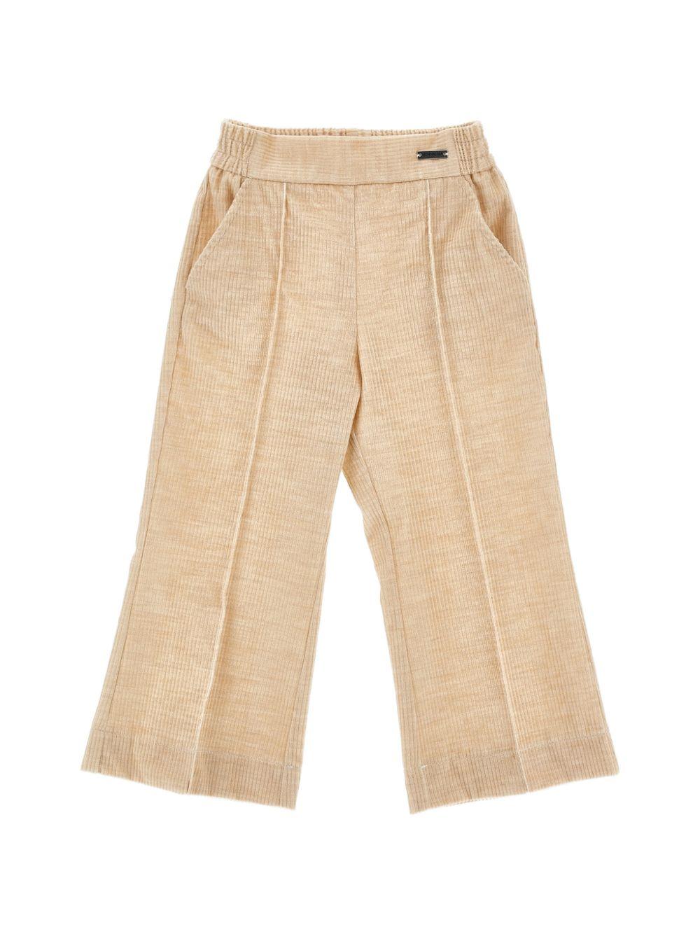 Pantaloni per bambina Monnalisa Kids beige con tessuto a coste 17H405 8852 003M MONNALISA KIDS 