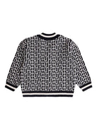 Cardigan per neonato Balmain Kids multicolore con motivo geometrico BX9510 Z2312 104NE BALMAIN KIDS 