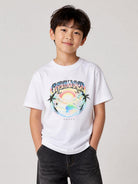 T-shirt per bambino Casablanca Kids bianca con stampa grafica KPF26JTS03801 CASAAIRSPRAY CASABLANCA KIDS 
