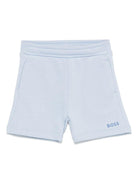 Bermuda per neonato Boss Kidswear azzurro con stampa con logo J52086 887 BOSS KIDS 