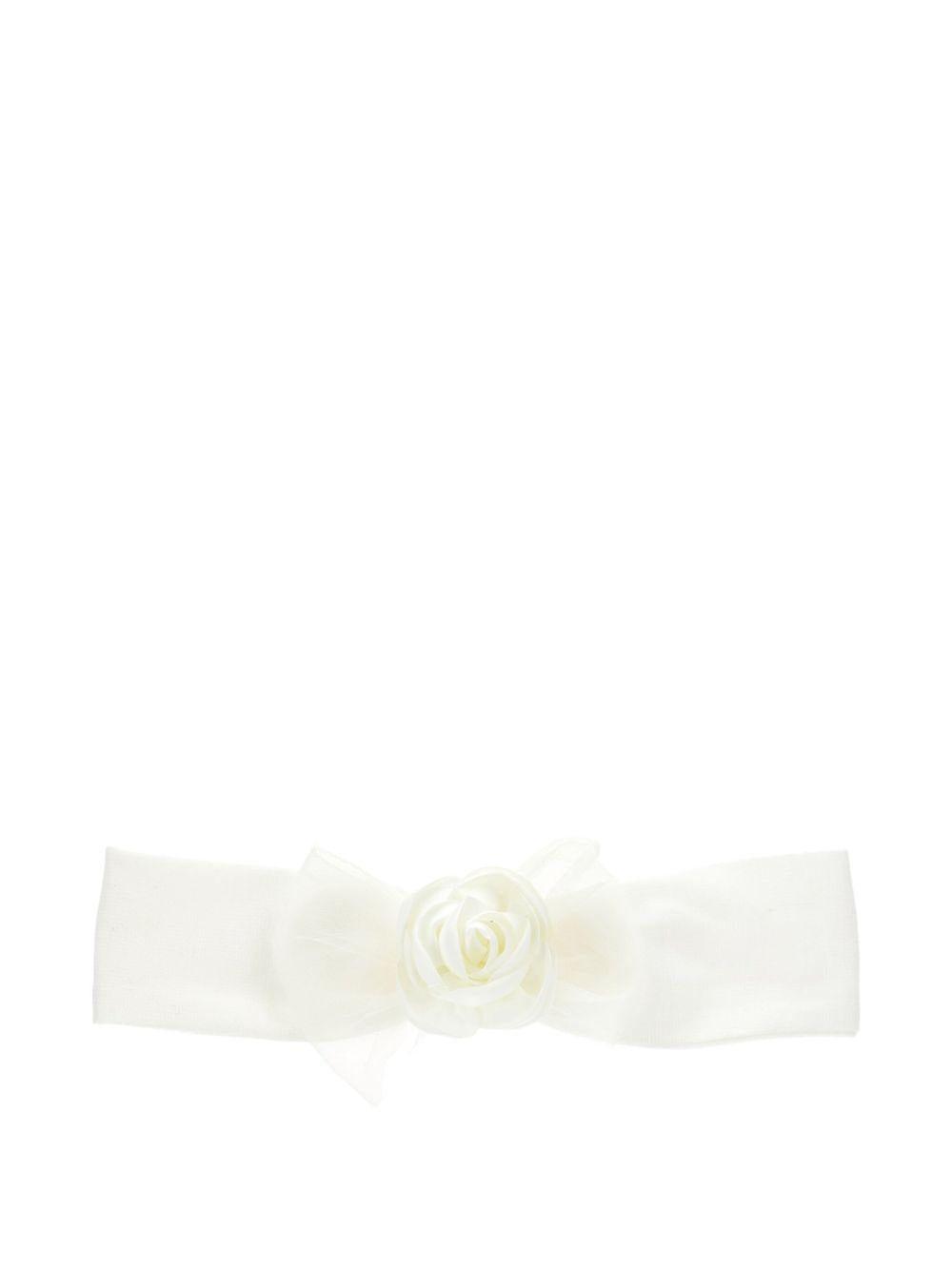 Fascia per neonata Monnalisa bianca con decorazione a fiori 73F007 6207 0001 MONNALISA 