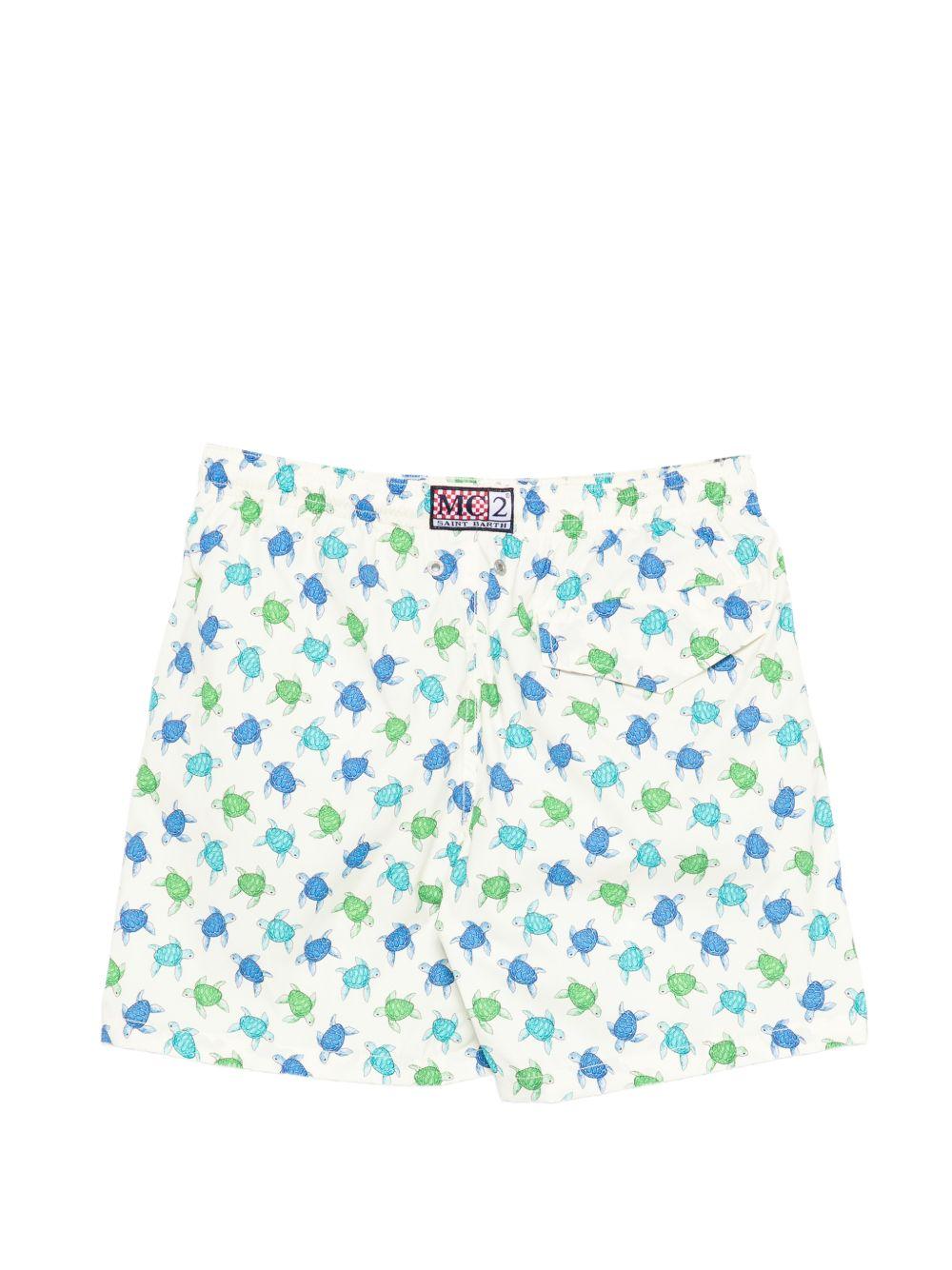 Costume da bagno per bambino MC2 Saint Barth multicolore con stampa tartaruga all-over JEA0022 04127L MC2 ST. BARTH KIDS 