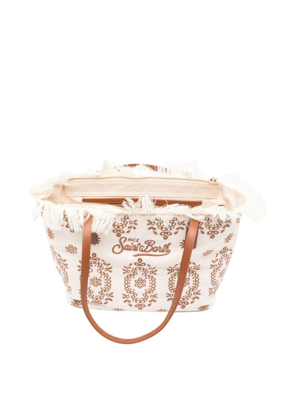 Borsa City Medium MC2 Saint Barth bianca con frange CBMF001 01772L MC2 ST. BARTH KIDS 