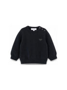 Maglione per neonato Emporio Armani Kids blu con bottoni sulla spalla e patch con logo EB000444 AF28773 UB118 EMPORIO ARMANI KIDS 