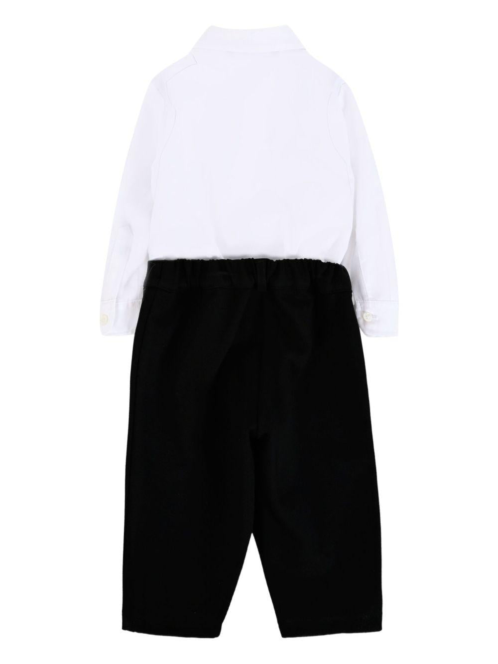 Abito elegante per neonato Balmain Kids nero con gilet e bottoni dorati BXA51A J0371 930BC BALMAIN KIDS 