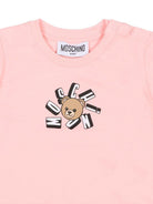 T-shirt per neonata Moschino Kids rosa con motivo Teddy Bear MXM047LAA02 50209 MOSCHINO KIDS 