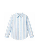 Camicia per bambina MC2 Saint Barth Kids azzurra con motivo a righe BRIG003 01419L MC2 ST. BARTH KIDS 