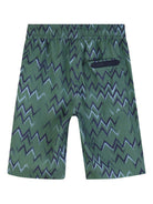 Shorts per bambino Lanvin Enfant verde con motivo a zig-zag N30393 U58 LANVIN KIDS 