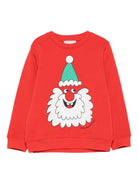 Felpa per bambino Stella McCartney Kids rossa con stampa di Babbo Natale TX4P30 Z3059 421 STELLA McCARTNEY KIDS 