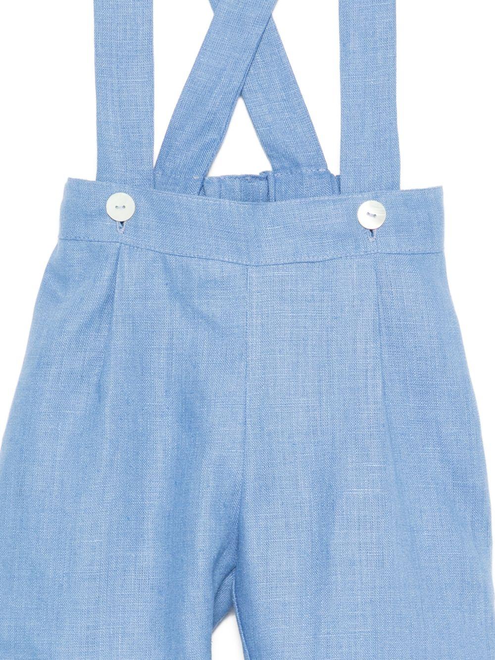 Shorts con bretelle per neonato Mariella Ferrari azzurri con vita elasticizzata sul retro PNG7BIS AVIO MARIELLA FERRARI 