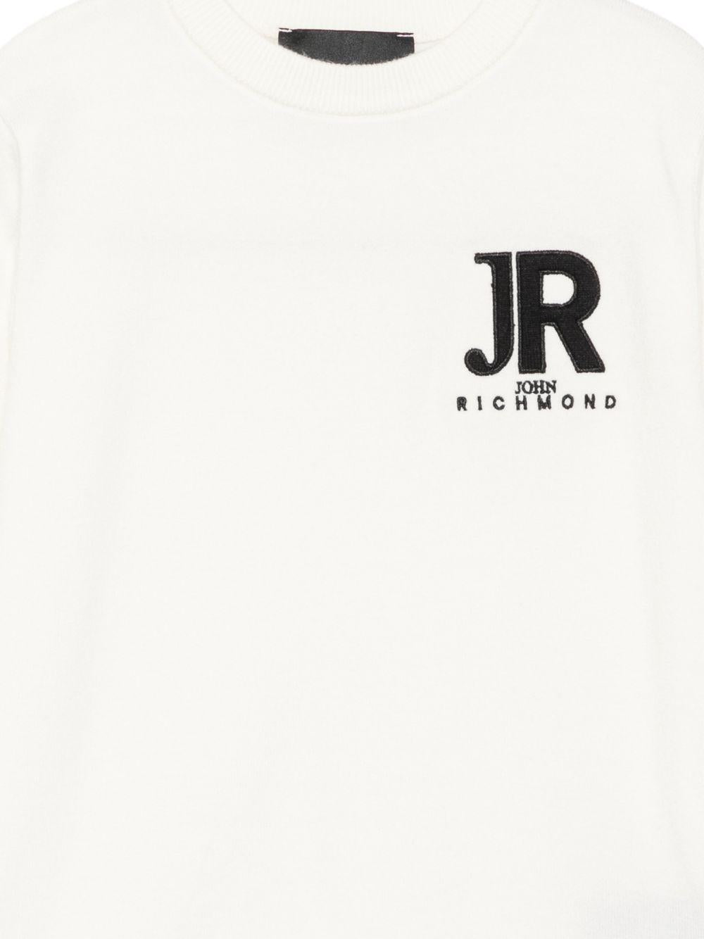 Maglione per bambino John Richmond Kids bianco con ricamo logo RBA26168MA OFF-WHITE JOHN RICHMOND KIDS 