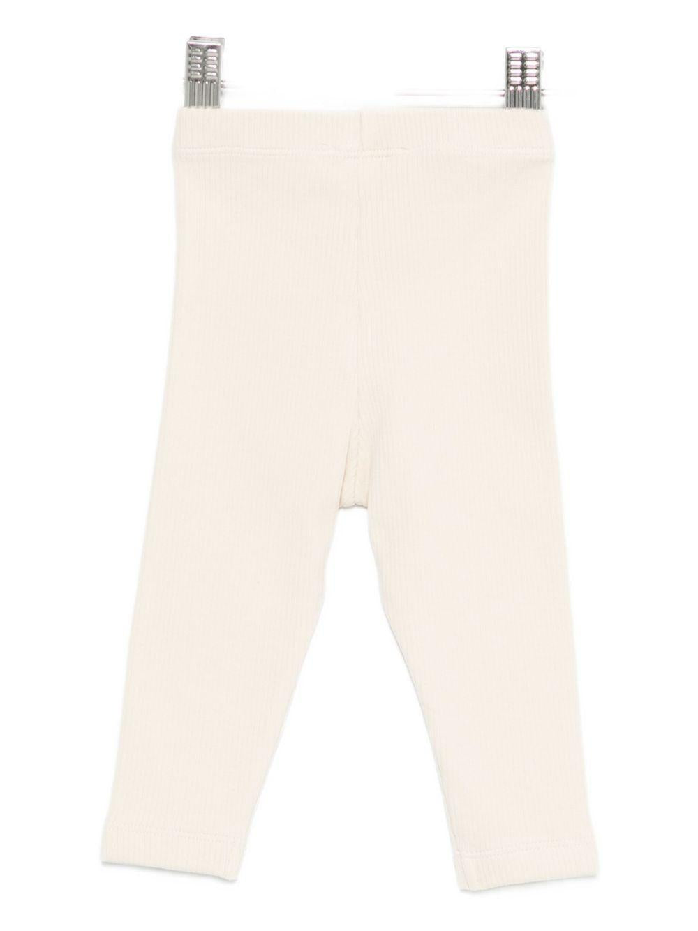 Pantaloni per neonati Donsje beige con pupazzo di neve ricamato 3042802 00004 DONSJE 