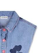 Tuta corta per bambina Billieblush in denim con stampa cuori U21923 Z18 BILLIEBLUSH KIDS 