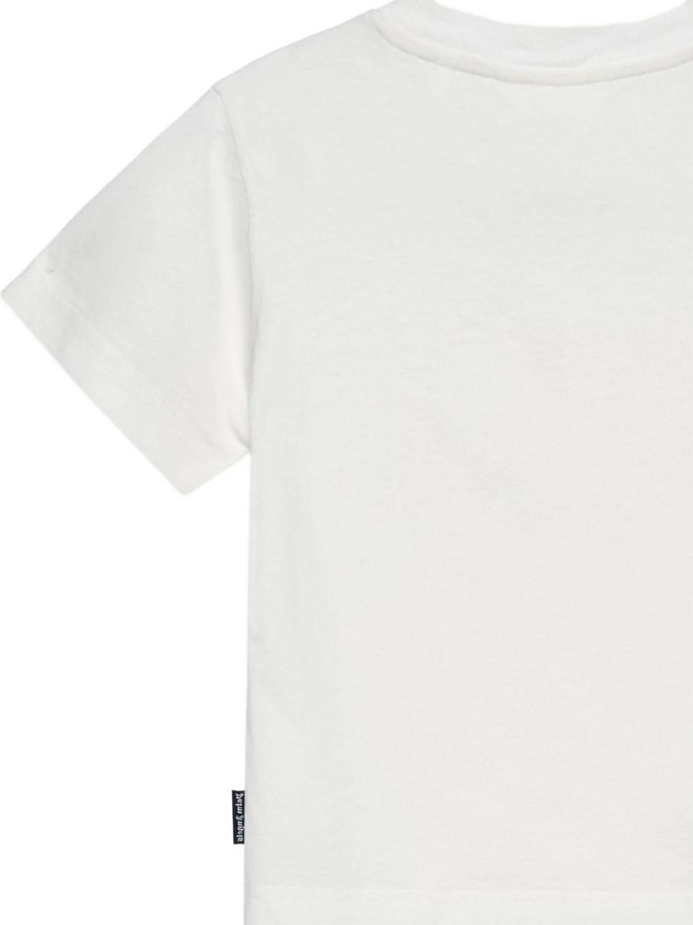 T-shirt per bambina Palm Angels Kids bianca con stampa teddy sul davanti PGAA002S26JER007 002 PALM ANGELS KIDS 