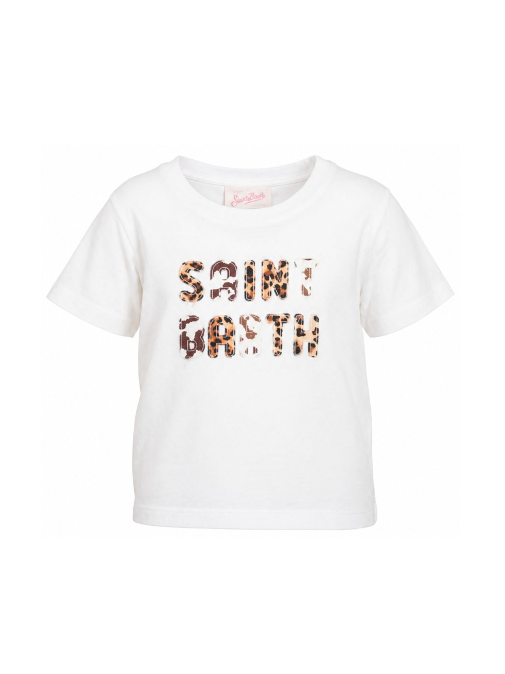 T-shirt per bambina MC2 Saint Barth Kids bianco con toppa logo animalier ELLY001 00298L MC2 ST. BARTH KIDS 
