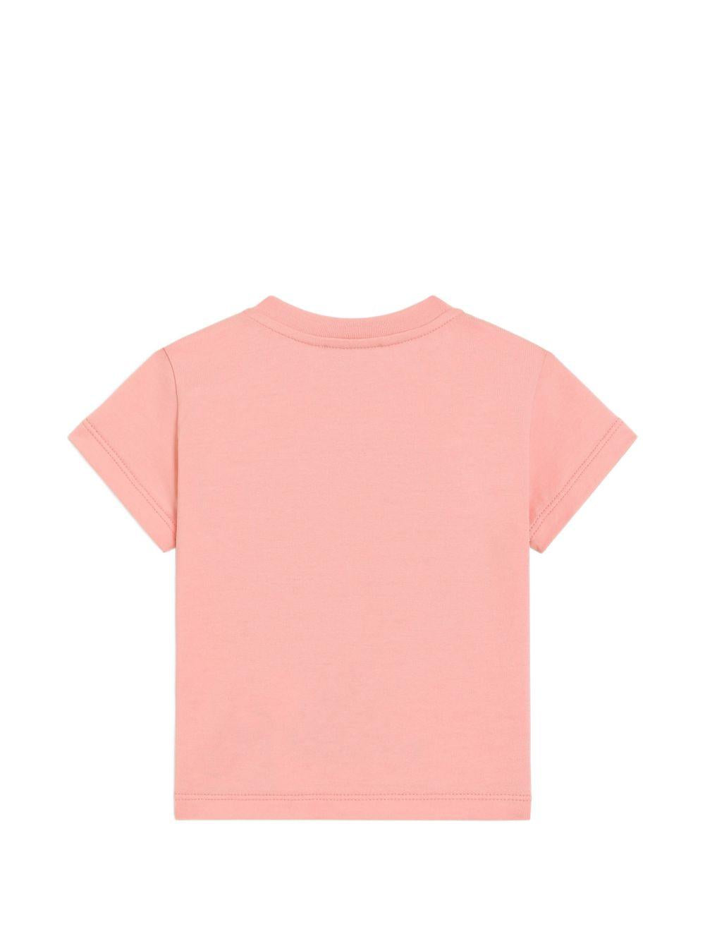 T-shirt per neonata Dolce & Gabbana Kids rosa con stampa Carretto Siciliano L2JTIT G7P5V F3429 DOLCE & GABBANA KIDS 