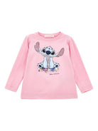 T-shirt per bambina Disney x Monnalisa rosa con stampa grafica Stitch 19F610 6013 0090 MONNALISA 