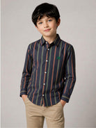 Camicia Pegaso per bambino Etro Kids blu con motivo a righe GZ5H10 P0622 617VE ETRO KIDS 