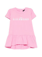 Abito per neonata John Richmond Junior rosa con ruches RIP26034VE PINK BEGONIA JOHN RICHMOND KIDS 