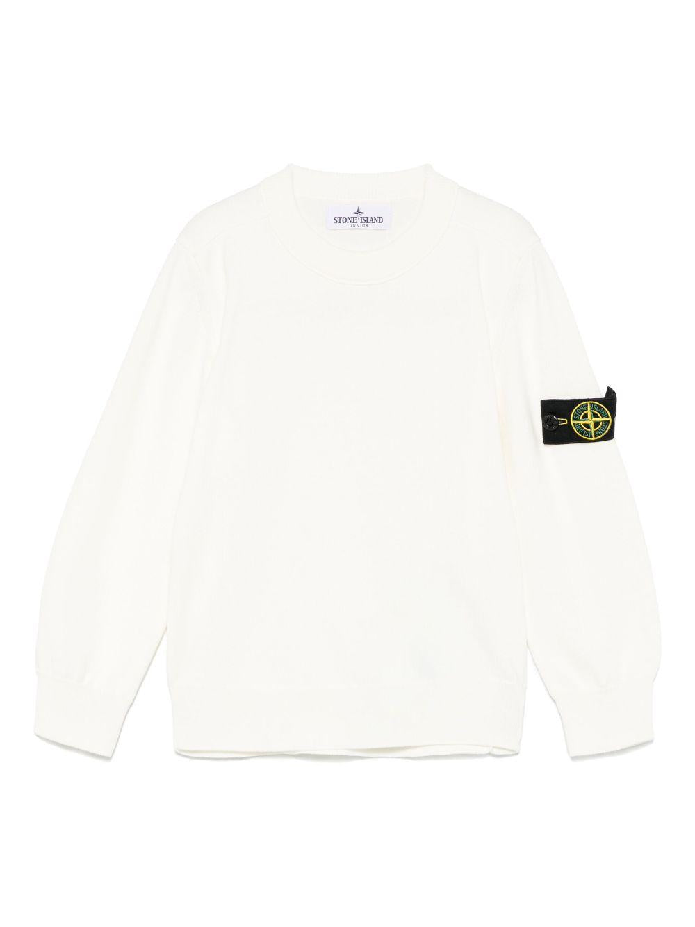 Felpa con applicazione Compass per bambino Stone Island Junior con girocollo K1S165100001S00B2 V0001 STONE ISLAND JUNIOR 