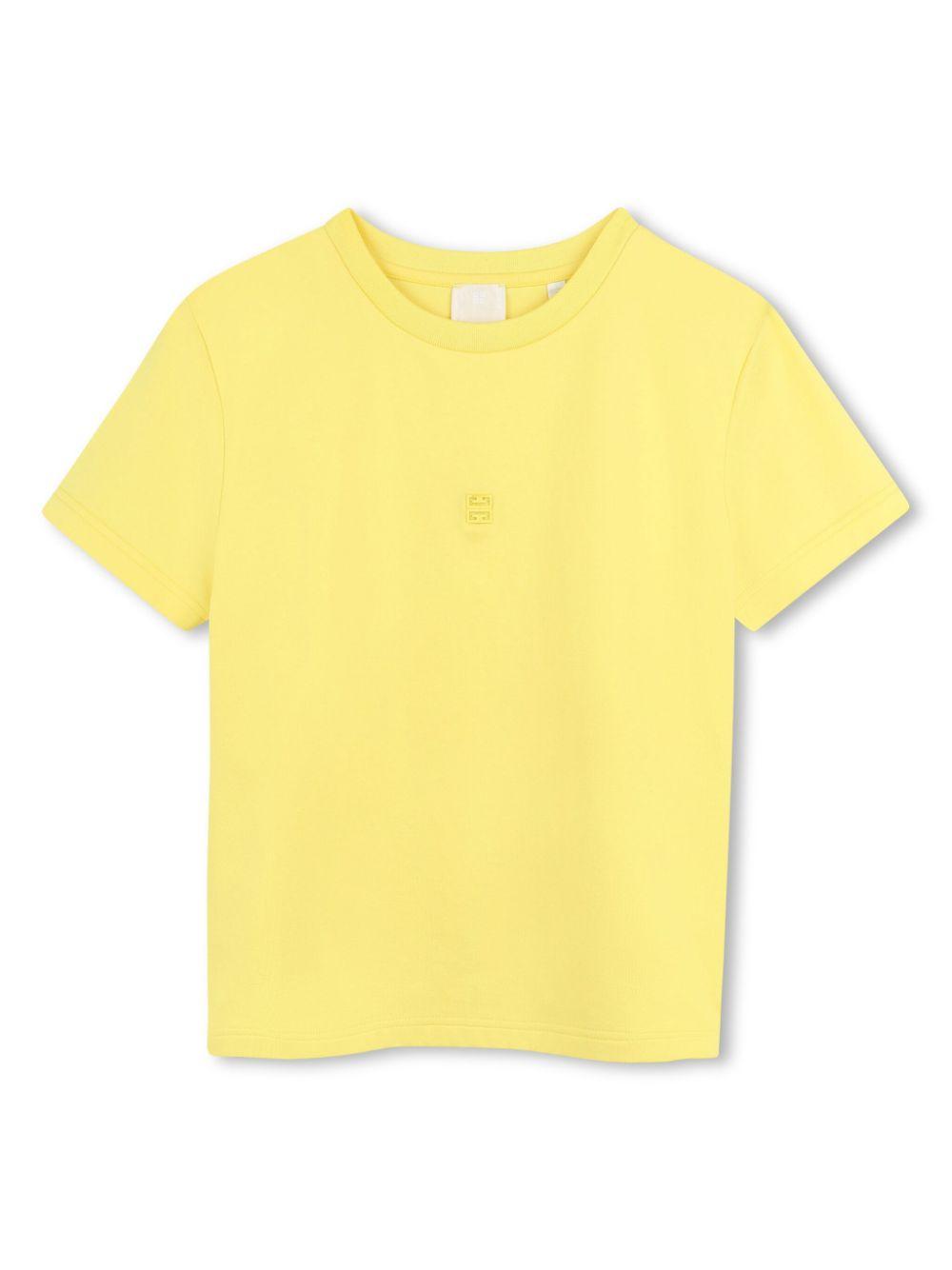 T-shirt per bambino Givenchy Kids giallo con placca 4G con logo sul retro H30729 571 GIVENCHY KIDS 