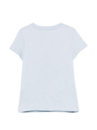 T-shirt da bambina Balmain Kids azzurro azzurra con bottoni BY8A01 Z3672 685OR BALMAIN KIDS 