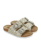 Slippers per bambina Monnalisa oro con fibbia 87G005 7714 G070 MONNALISA KIDS 