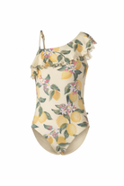 Costume Net per bambina Molo beige con stampa Limoni all-over 8S26P502 9505 MOLO KIDS 