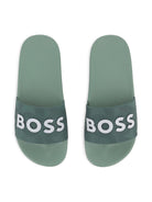 Ciabatte da bambino Boss Kids verde con logo J52799 68C BOSS KIDS 