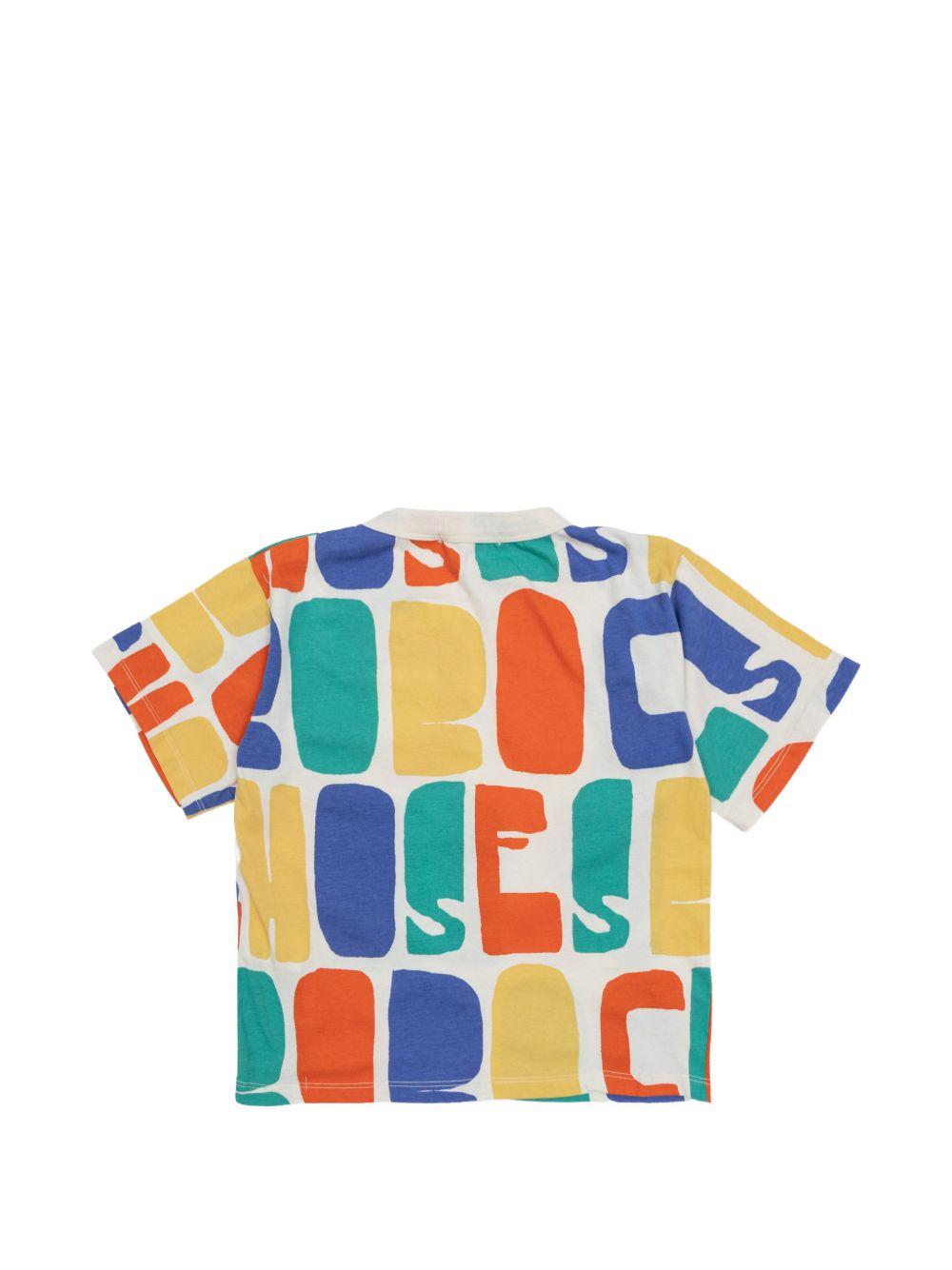 T-shirt per bambino Bobo Choses multicolore con stampa logo all-over B126AC137 199 BOBO CHOSES KIDS 