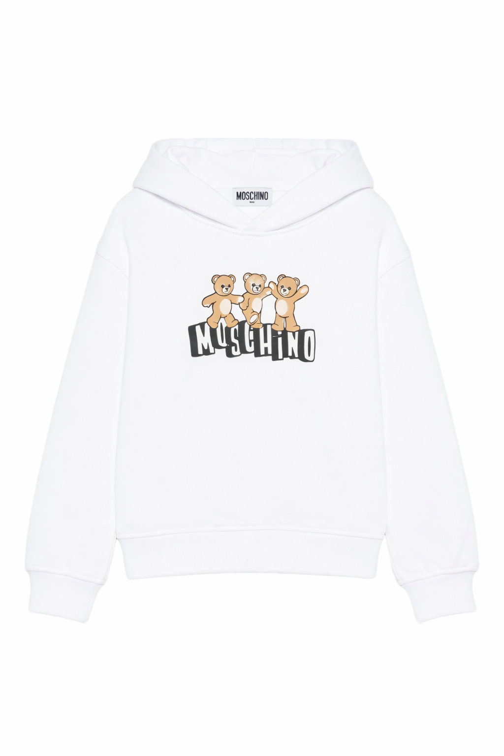 Felpa per bambini Moschino Kids bianchi con tre Teddy Bear HQF07KLCA89 10101 MOSCHINO KIDS 