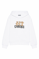 Felpa per bambini Moschino Kids bianchi con tre Teddy Bear HQF07KLCA89 10101 MOSCHINO KIDS 
