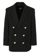 Giacche per bambino Balmain Kids nera con bottoni color argento BX2P04 I0196 930AG BALMAIN KIDS 