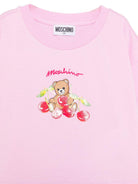 Set t-shirt con shorts per bambina Moschino Kids rosa con stampa HDG01NLCA52 83688 MOSCHINO KIDS 