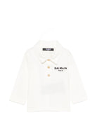 T-shirt per neonata Balmain Kids bianca con colletto stile polo BZ8330 Z3672 102NE BALMAIN KIDS 