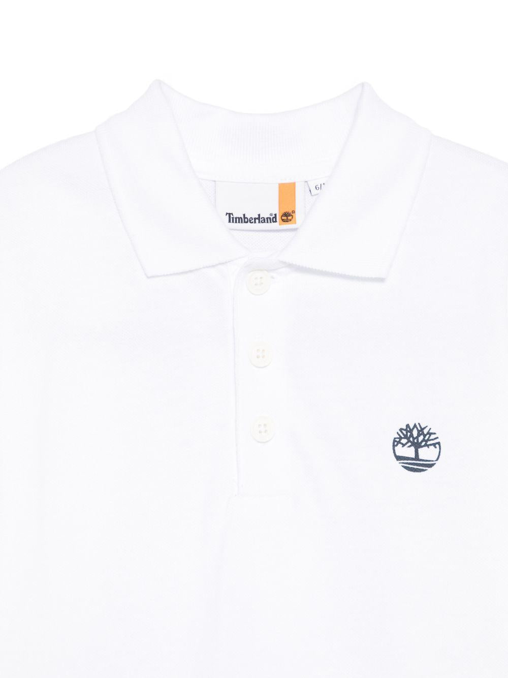 Polo per bambino Timberland Kids bianca con logo sul petto T60823 10P TIMBERLAND KIDS 