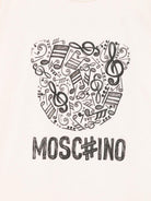 T-shirt per bambini Moschino Kids beige con stampa grafica HQM05GLAA10 10123 MOSCHINO KIDS 