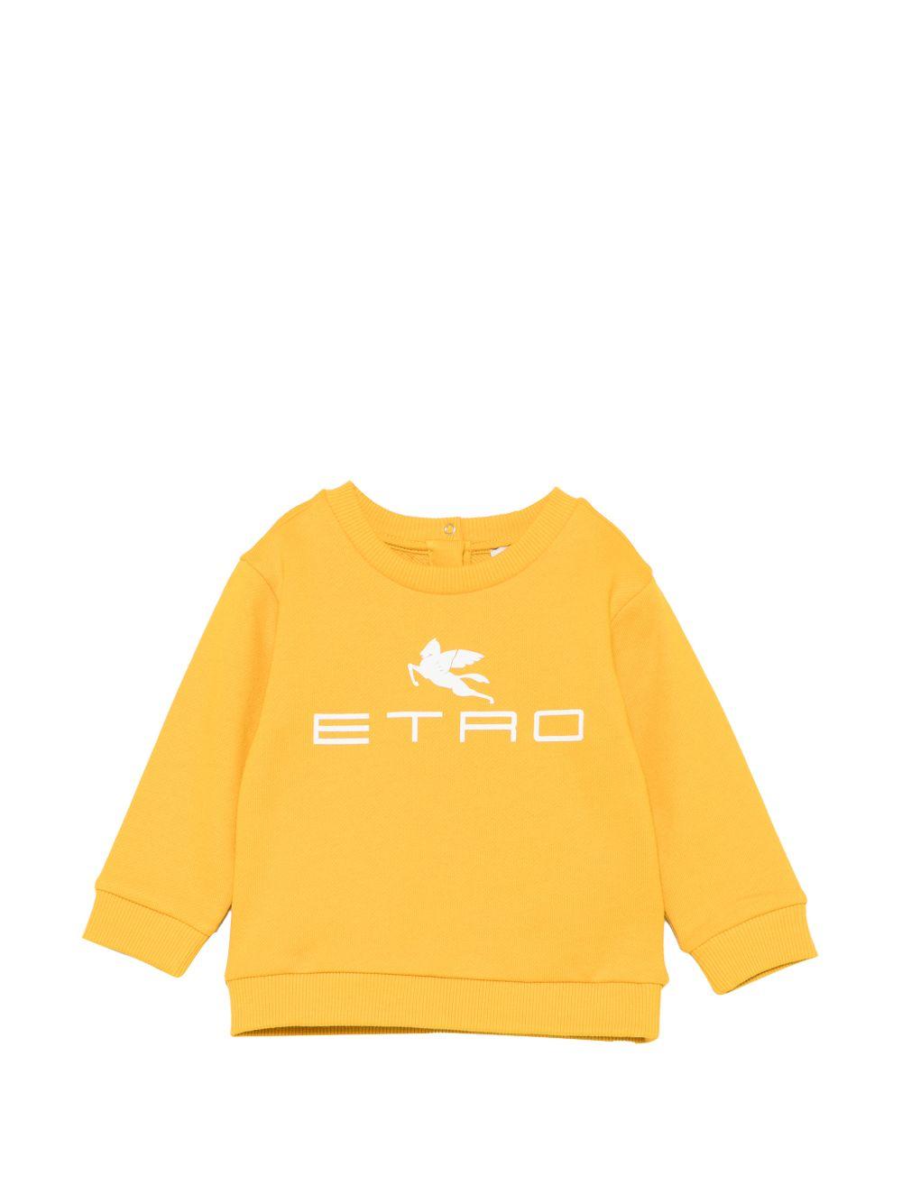 Felpa per neonati Etro Kids gialla con stampa logo sul davanti GY4530 Z3183 216 ETRO KIDS 