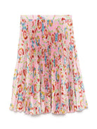 Gonna plissettata per bambina Versace Kids rosa a fiori 10181151A13039 5PC00 VERSACE KIDS 