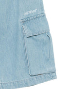 Shorts per bambino Off-White Kids azzurri con tasche cargo 44BYC002S26D001 423 OFF WHITE KIDS 