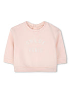Felpa per neonata Chloé Kids rosa con applicazione logo sul davanti C20524 46J CHLOE' KIDS 
