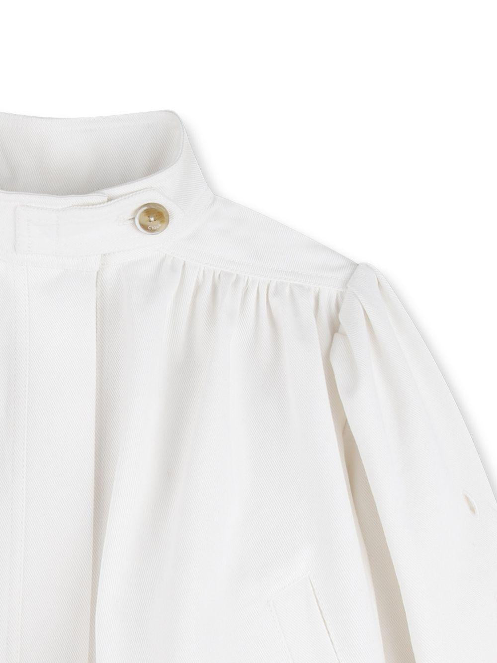 Giacca per bambina Chloé Kids bianca con design laser cut C20837 117 CHLOE' KIDS 