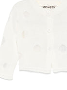 Cardigan per neonata Simonetta bianco con motivo a pois SY9000 X0252 101 SIMONETTA KIDS 