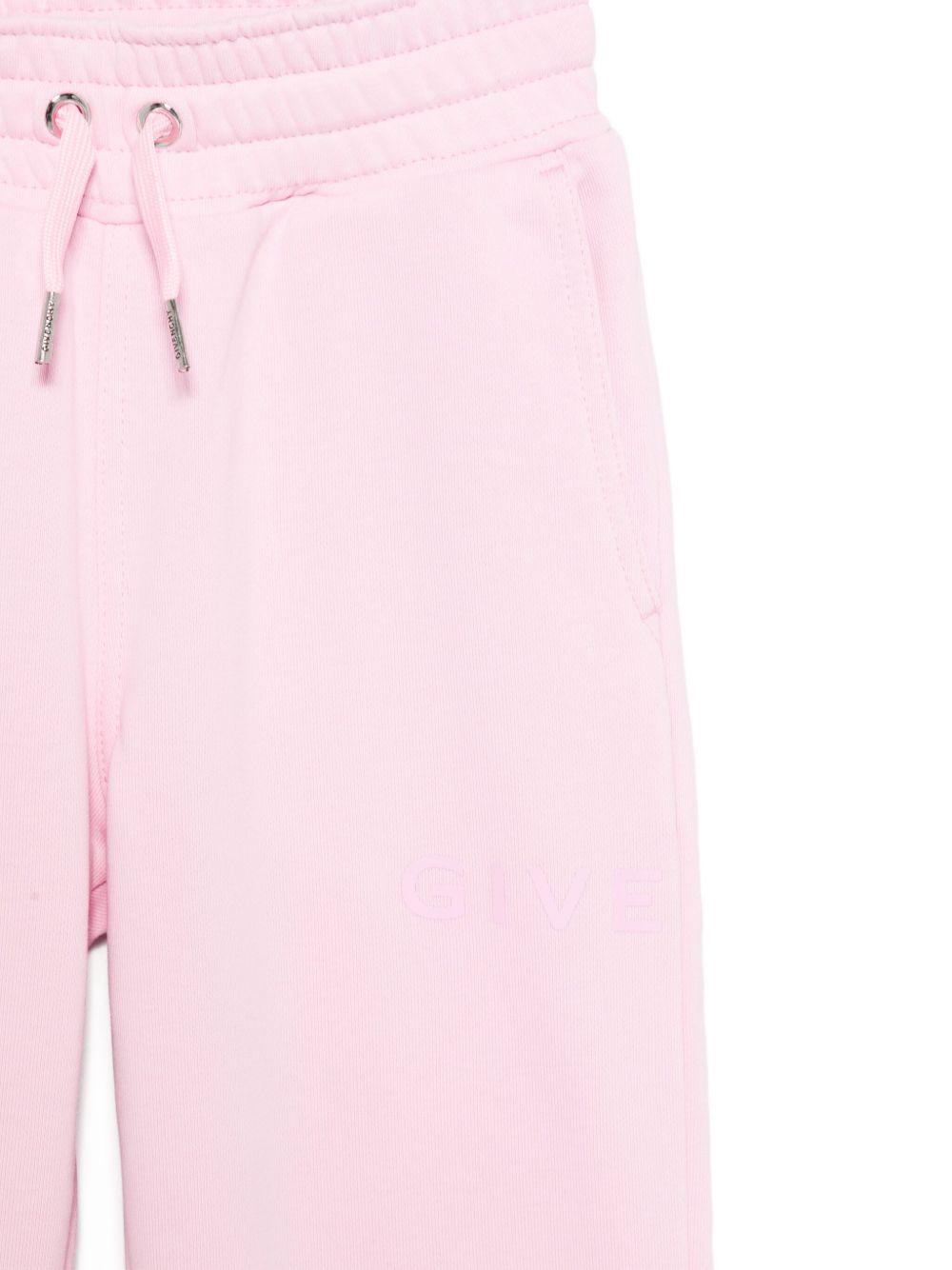 Pantaloni sportivi per bambina Givenchy Kids rosa con logo ricamato H30922 46N GIVENCHY KIDS 