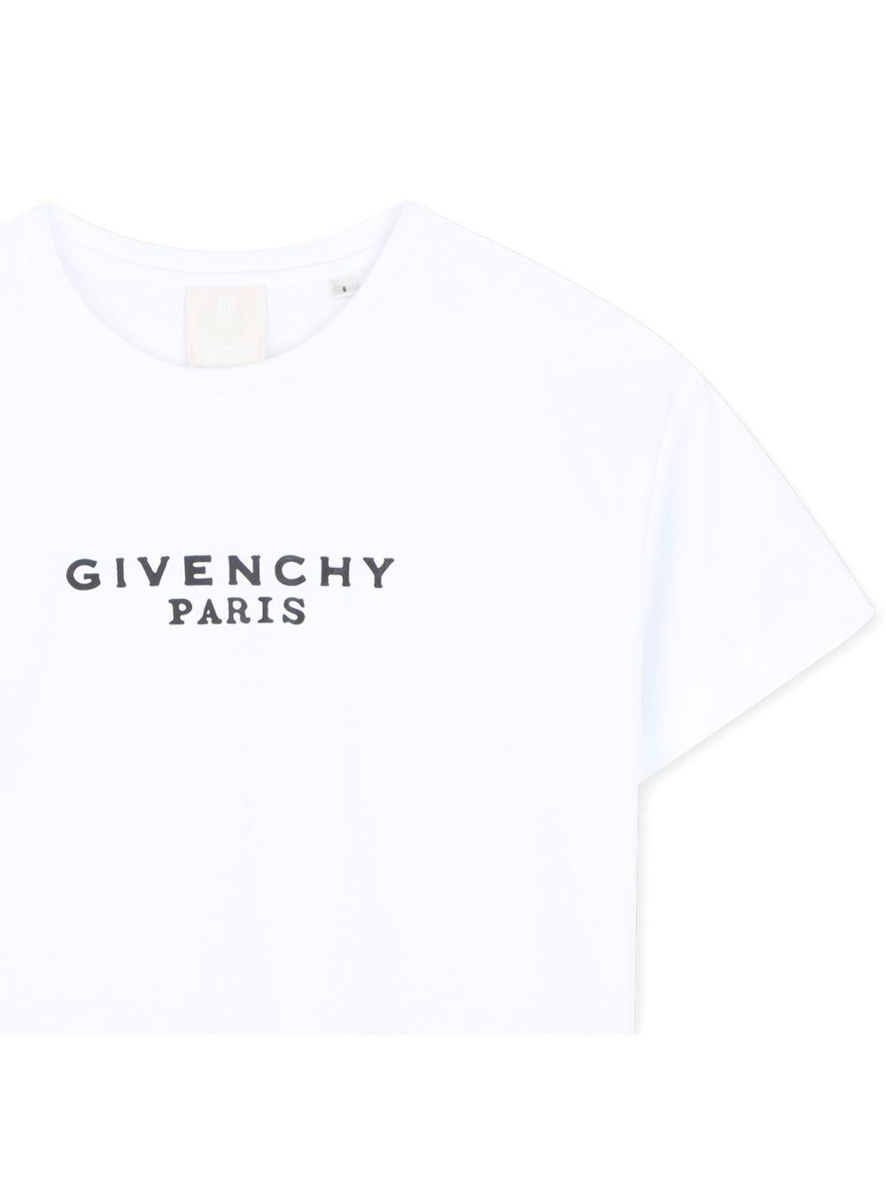 T-shirt per bambina Givenchy Kids bianca con stampa logo sul davanti H31315 10P GIVENCHY KIDS 