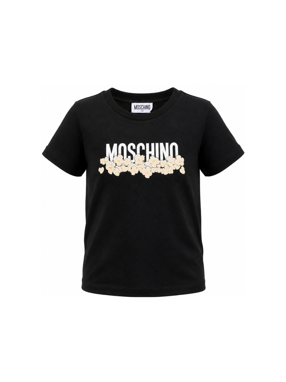 T-shirt per bambini Moschino Kids nera con stampa grafica con logo H6M058LAA20 60100 MOSCHINO KIDS 